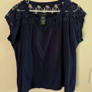 Navy embellished shirt